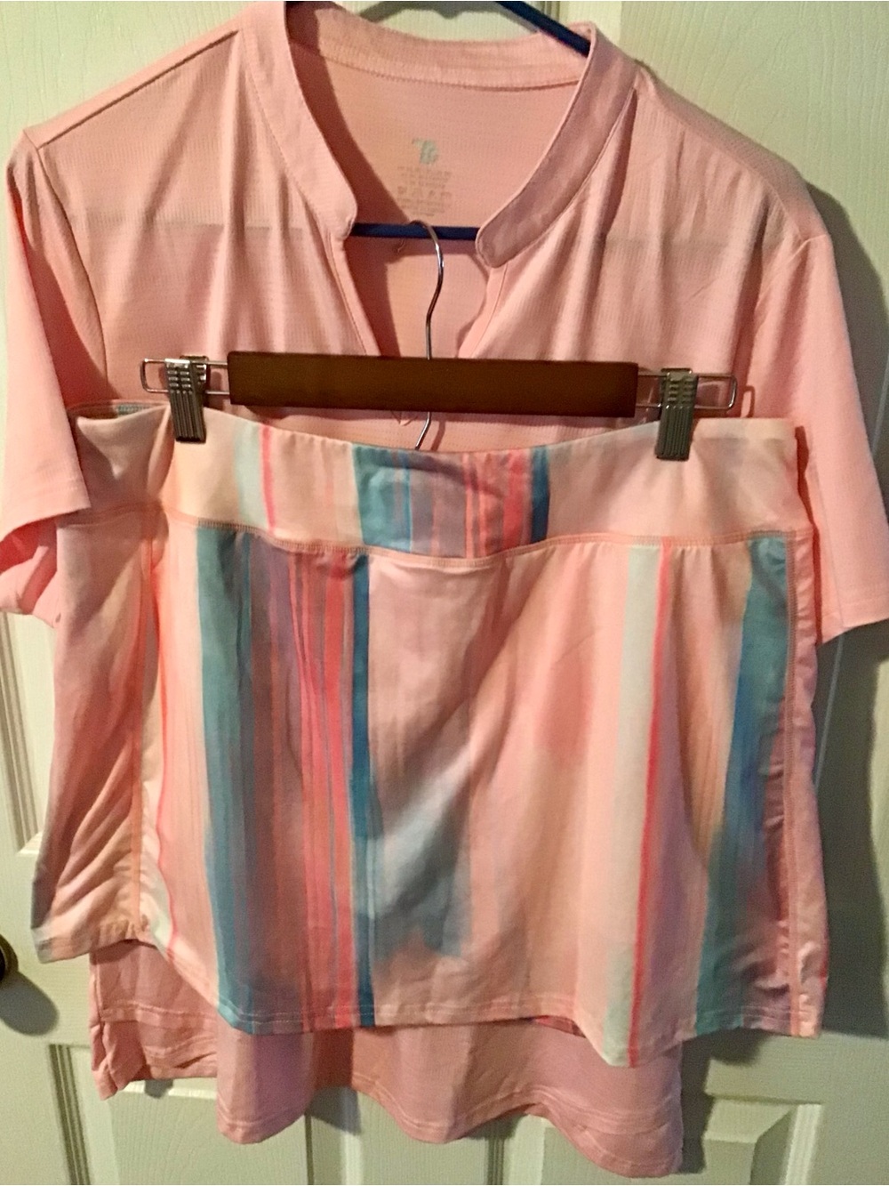 Pink Striped Golf Skort Set